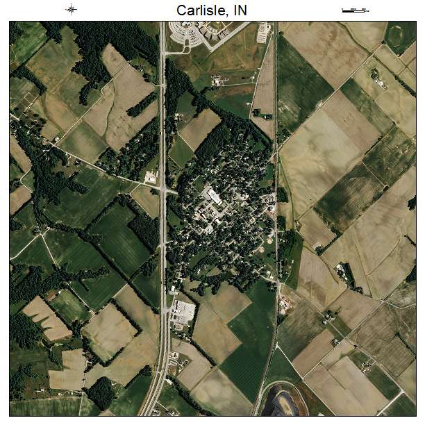 Carlisle, IN air photo map