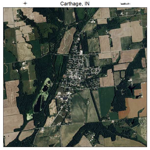 Carthage, IN air photo map