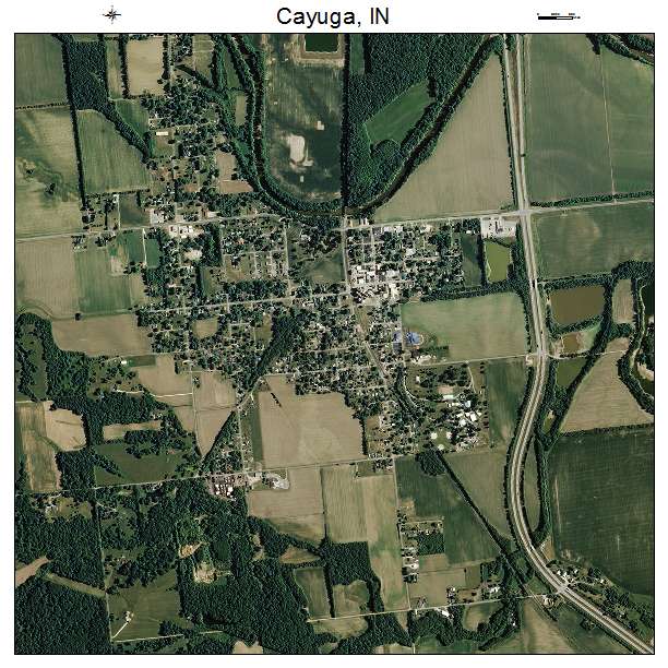Cayuga, IN air photo map
