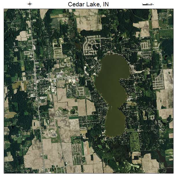 Cedar Lake, IN air photo map