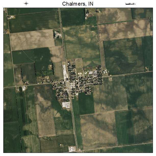 Chalmers, IN air photo map