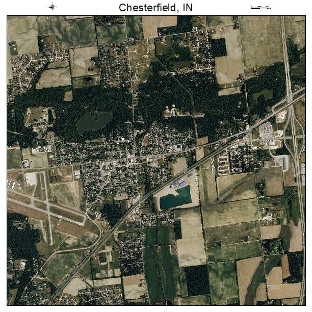 Chesterfield, IN air photo map