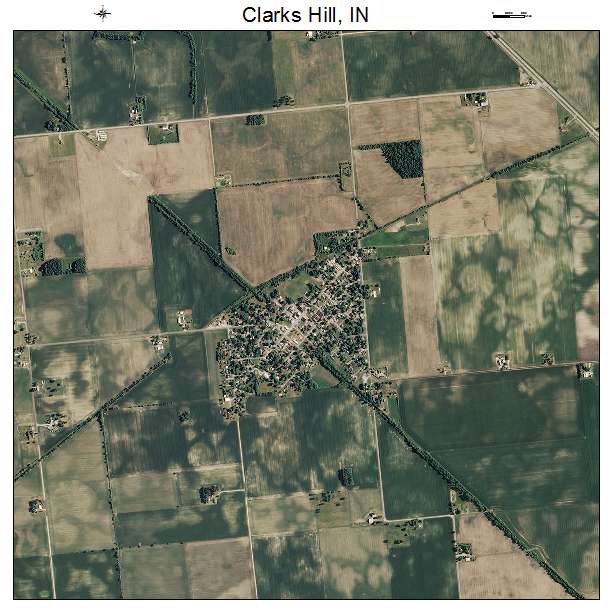 Clarks Hill, IN air photo map