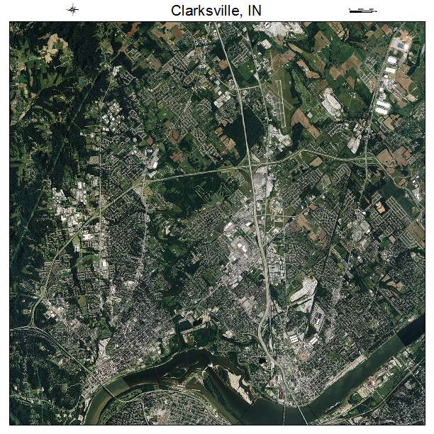 Clarksville, IN air photo map