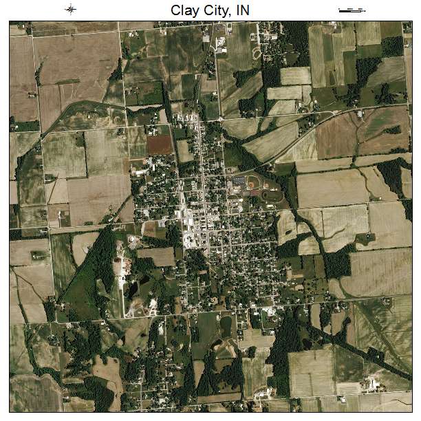 Clay City, IN air photo map