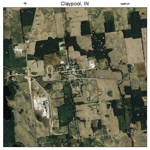 Claypool, IN air photo map