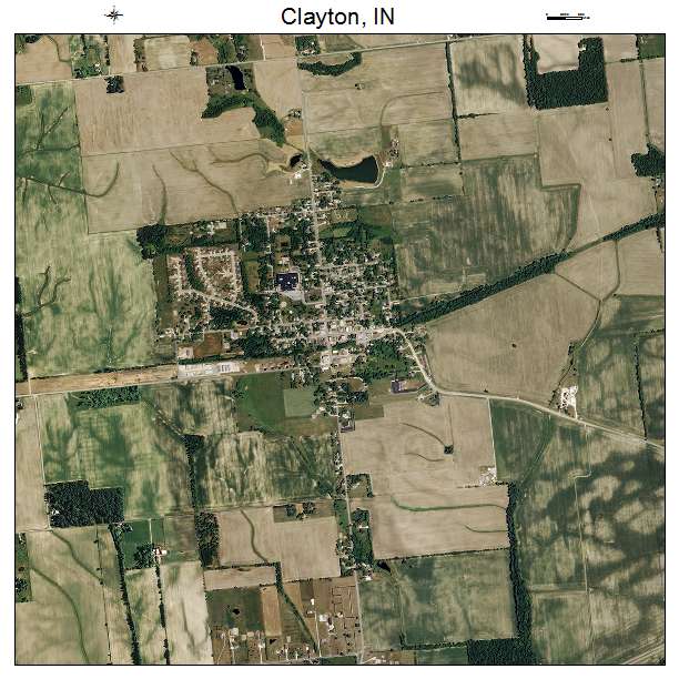 Clayton, IN air photo map