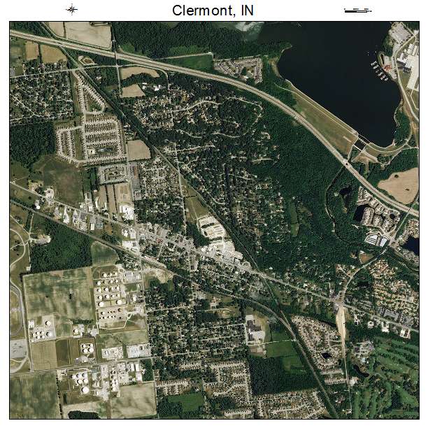 Clermont, IN air photo map