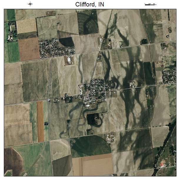 Clifford, IN air photo map