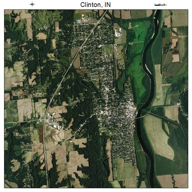 Clinton, IN air photo map