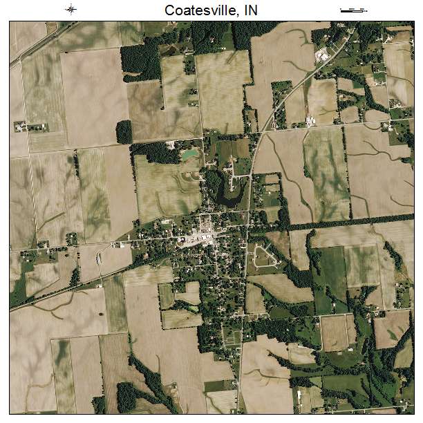 Coatesville, IN air photo map