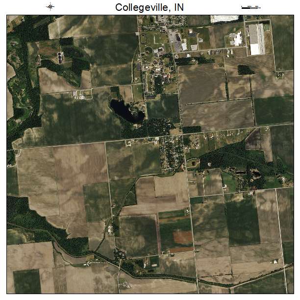 Collegeville, IN air photo map
