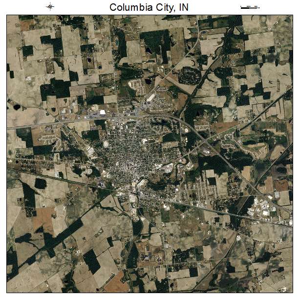 Columbia City, IN air photo map