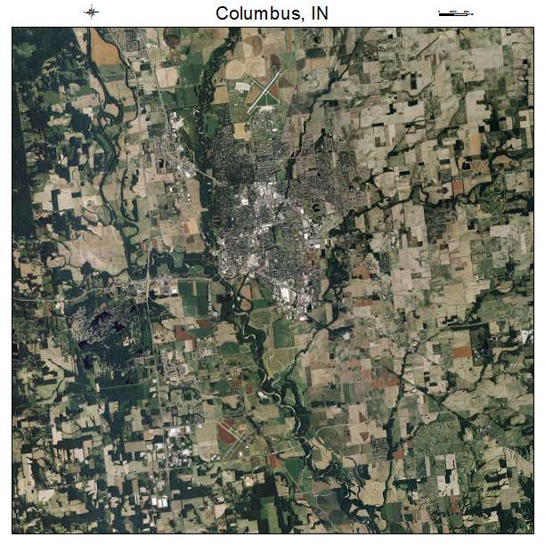 Columbus, IN air photo map