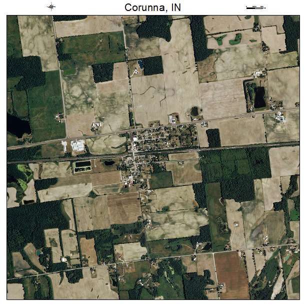 Corunna, IN air photo map