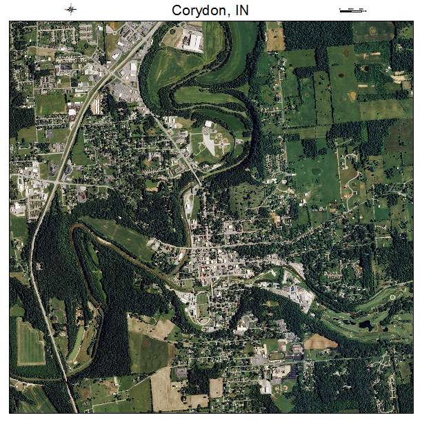 Corydon, IN air photo map