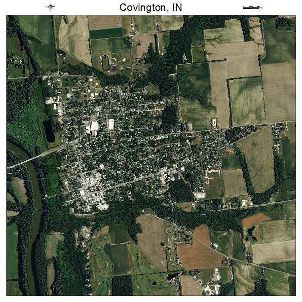 Covington, IN air photo map