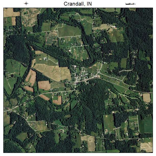 Crandall, IN air photo map