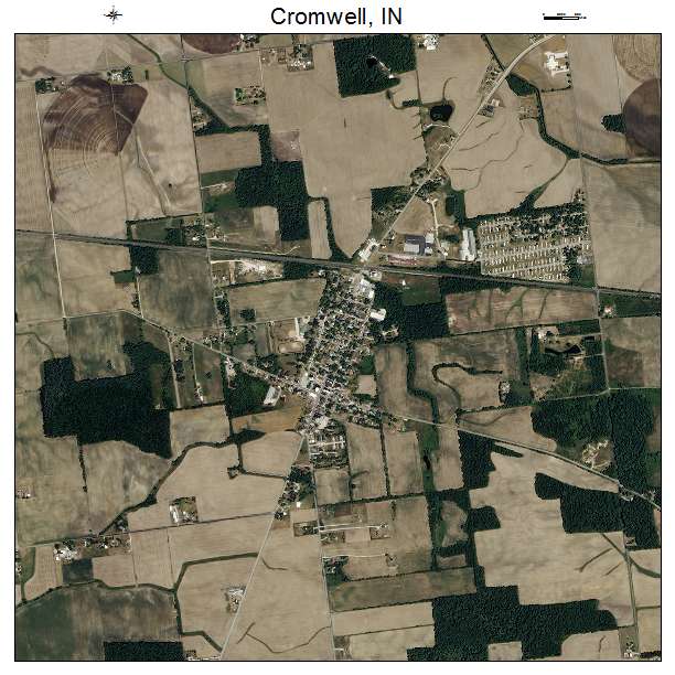 Cromwell, IN air photo map
