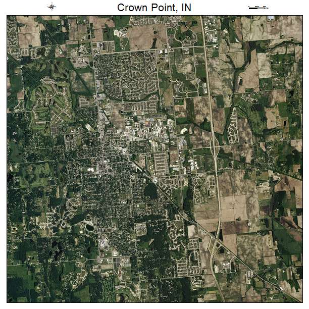 Crown Point, IN air photo map