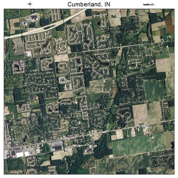 Cumberland, IN air photo map
