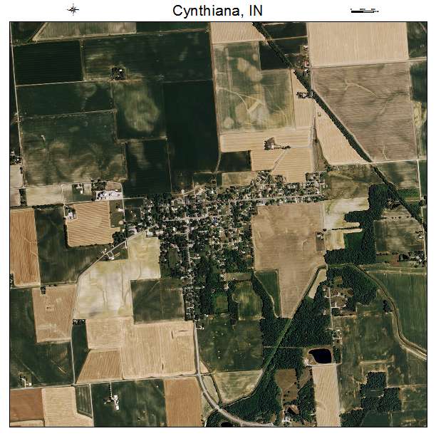 Cynthiana, IN air photo map