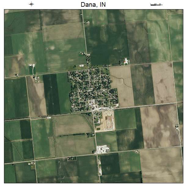 Dana, IN air photo map