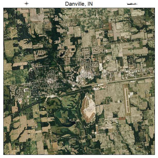Danville, IN air photo map