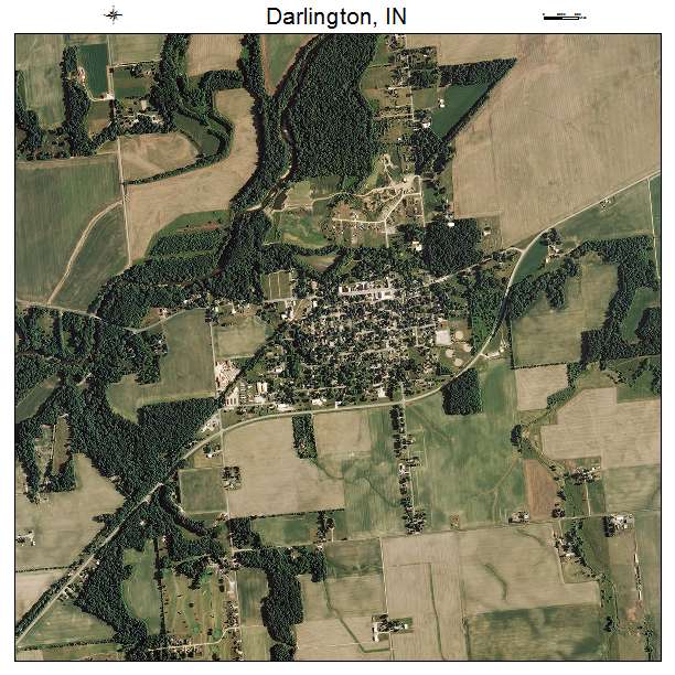Darlington, IN air photo map