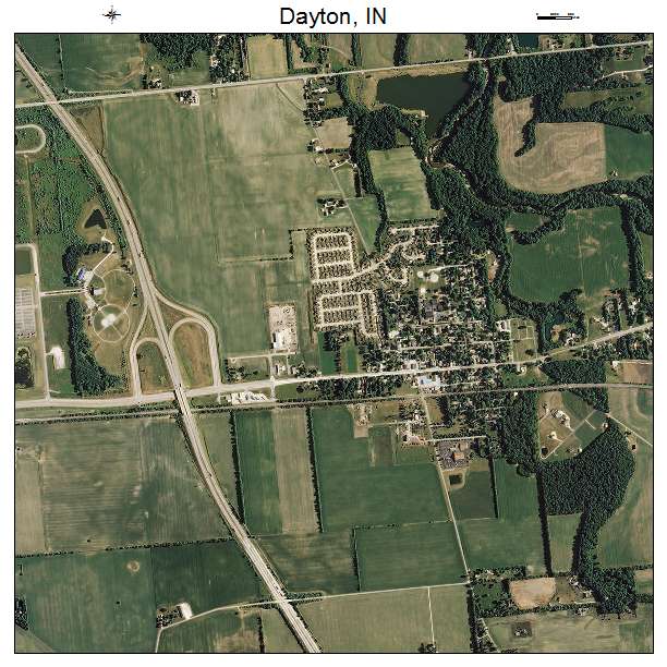 Dayton, IN air photo map