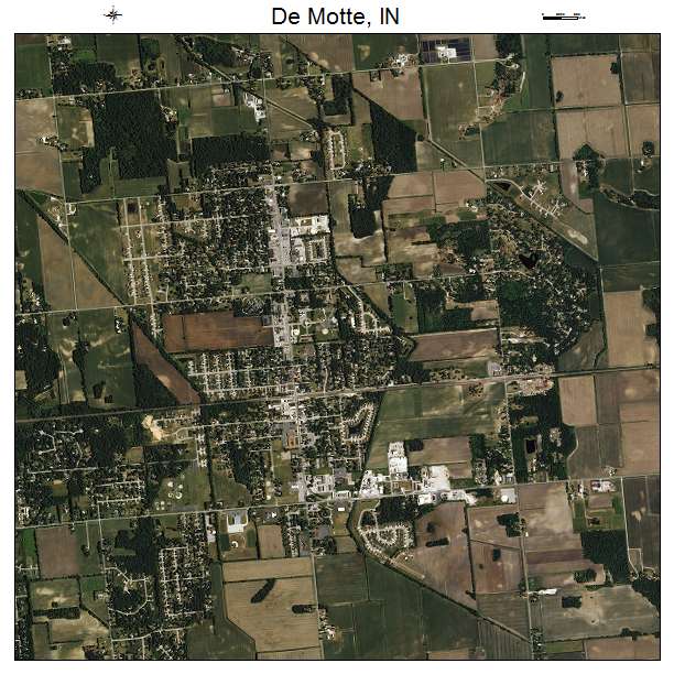 De Motte, IN air photo map