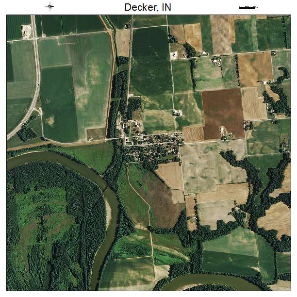 Decker, IN air photo map