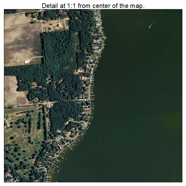 Bass Lake, Indiana aerial imagery detail