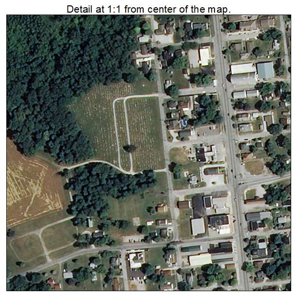 Burlington, Indiana aerial imagery detail