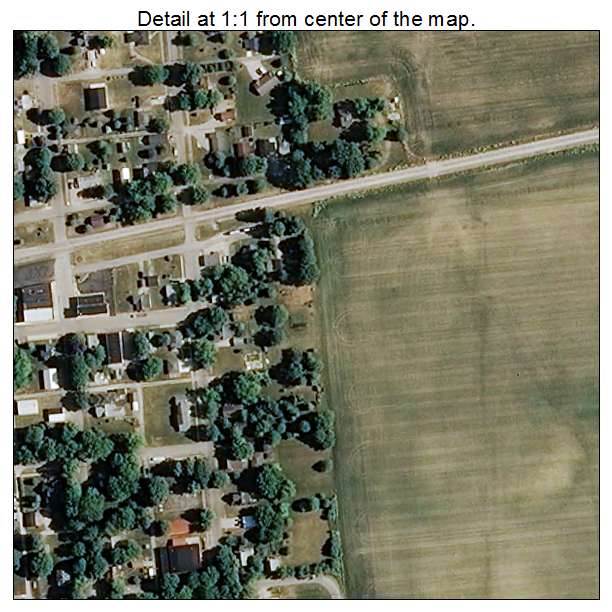 Burnettsville, Indiana aerial imagery detail