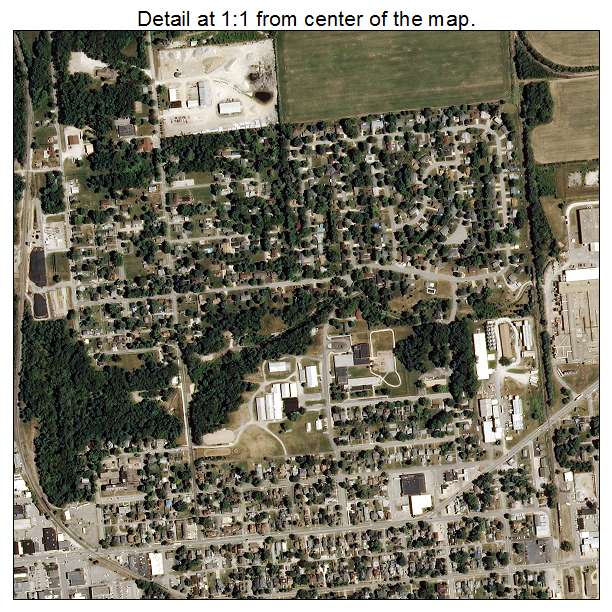 Crawfordsville, Indiana aerial imagery detail
