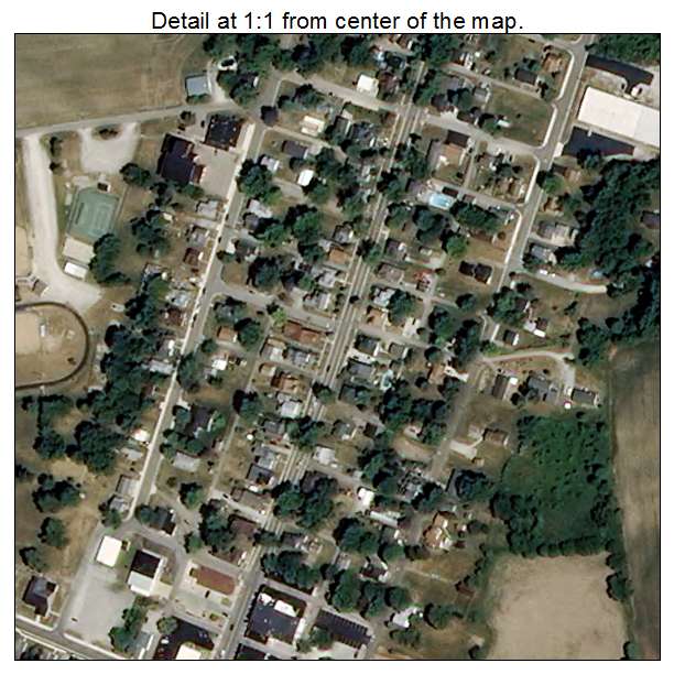 Cromwell, Indiana aerial imagery detail