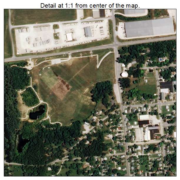 Huntingburg, Indiana aerial imagery detail