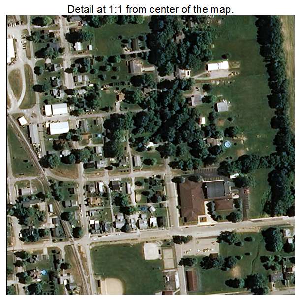 Ladoga, Indiana aerial imagery detail
