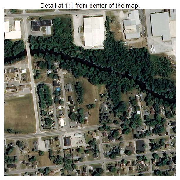 Ligonier, Indiana aerial imagery detail