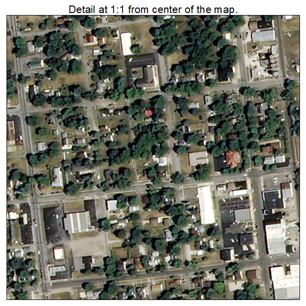 Milford, Indiana aerial imagery detail