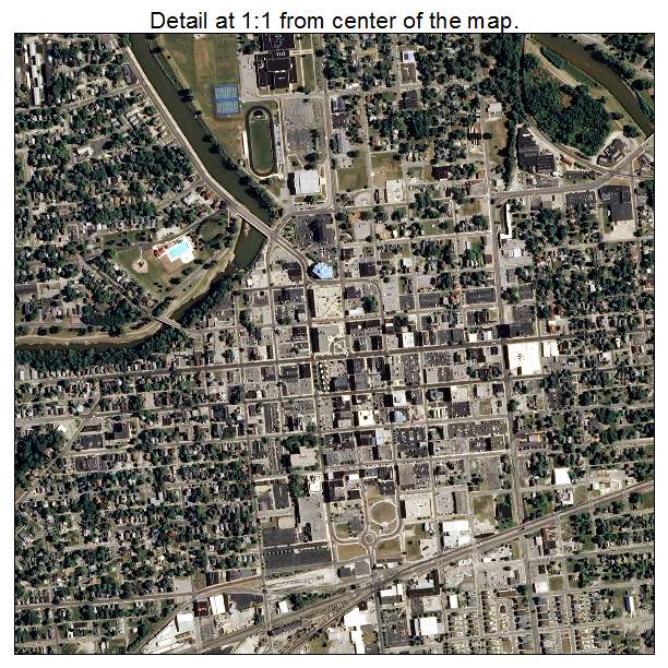 Muncie, Indiana aerial imagery detail