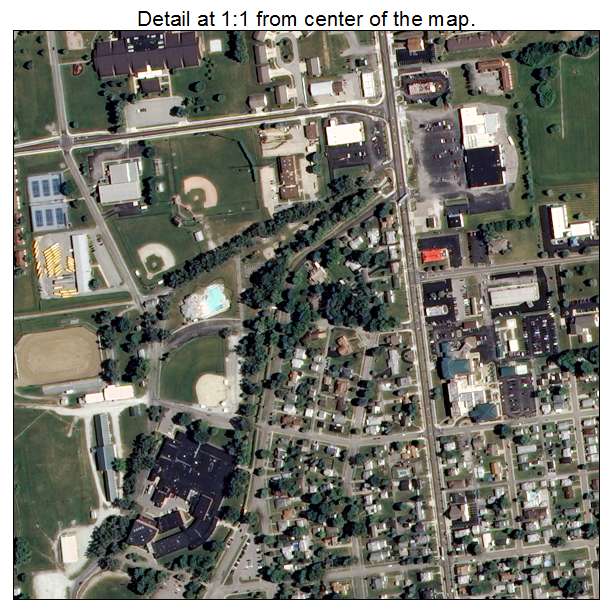 Rushville, Indiana aerial imagery detail