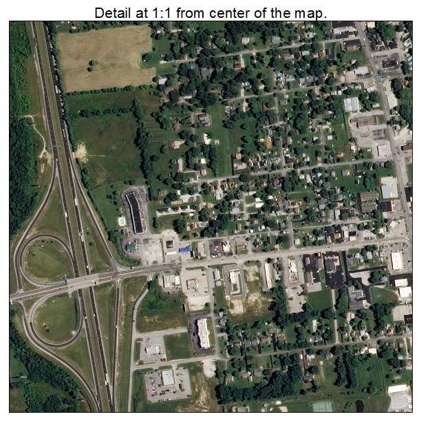 Scottsburg, Indiana aerial imagery detail