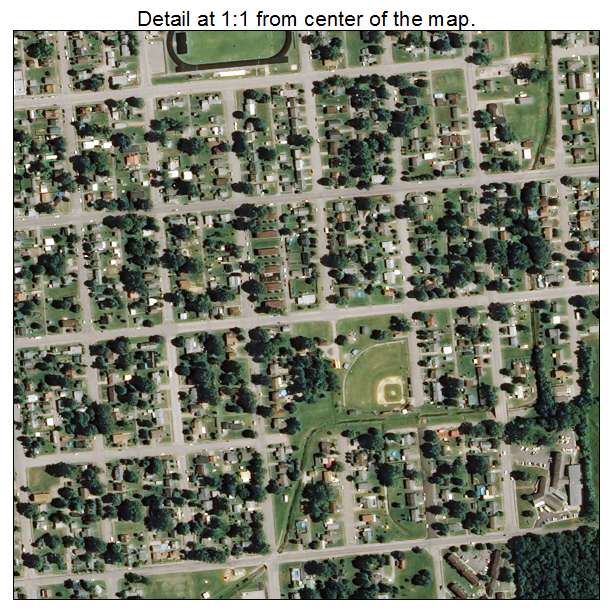 Tell City, Indiana aerial imagery detail