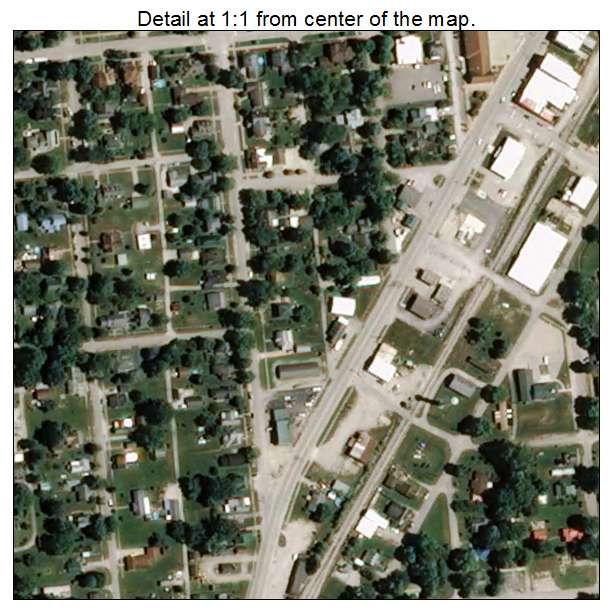 Worthington, Indiana aerial imagery detail