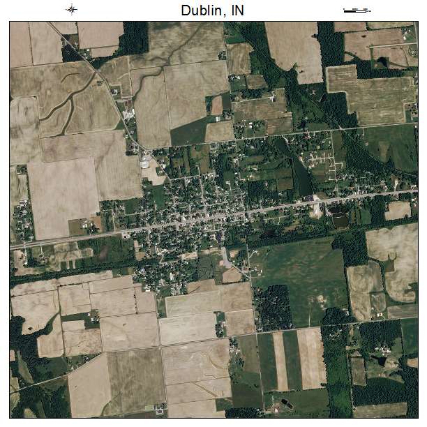 Dublin, IN air photo map
