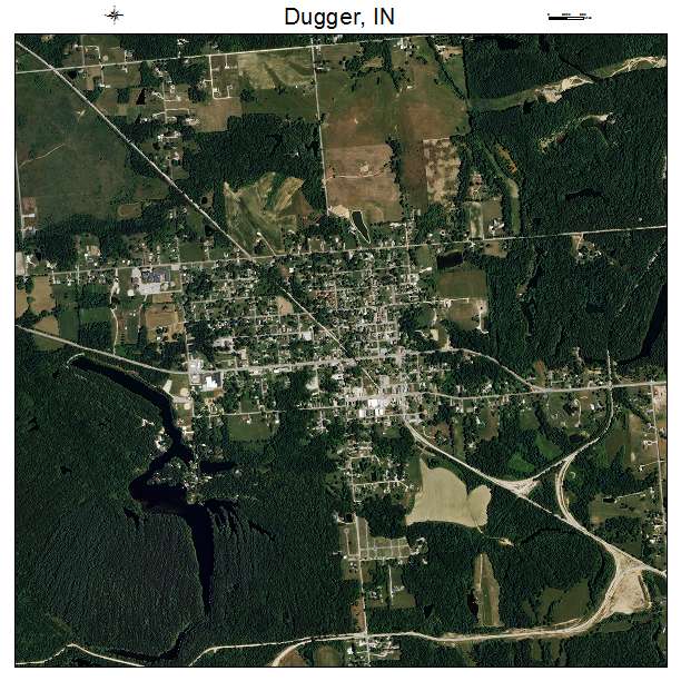 Dugger, IN air photo map