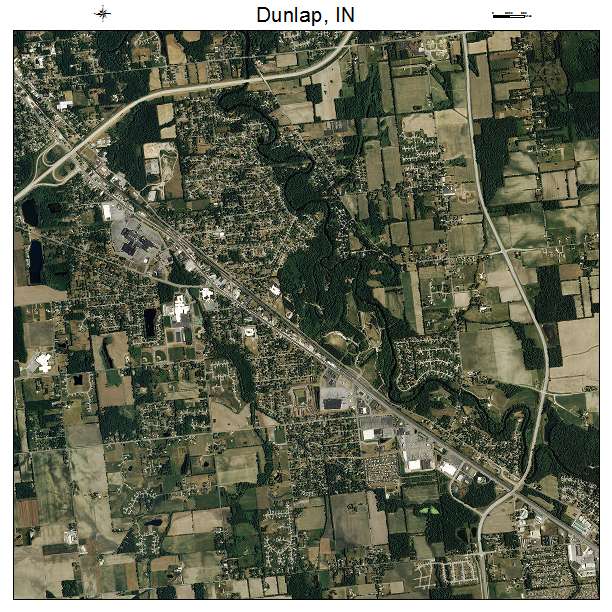 Dunlap, IN air photo map