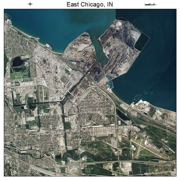 East Chicago, IN air photo map